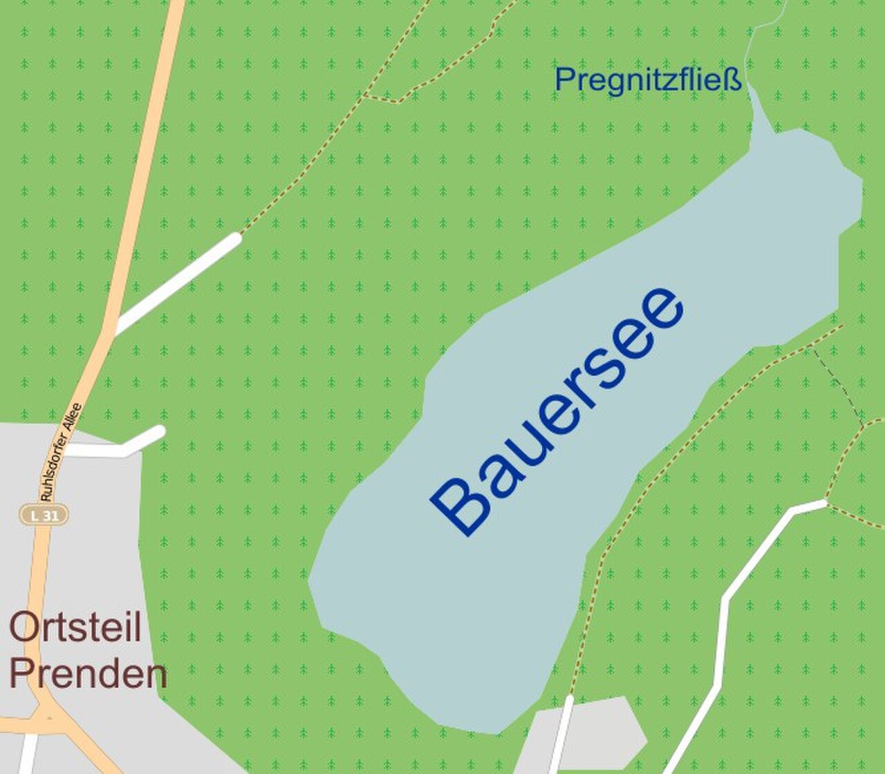 Bauersee in Prenden: Ein kleiner See im Ortszusammenhang